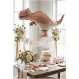 Partixa Mat Kahverengi T-Rex Retro Dinozor Folyo Balon 64x40 cm Dinozor Temalı Çocuk Doğum Günü Parti Süsü