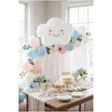 Partixa Sevimli Gülen Bulut Yüzlü Folyo Balon Doğum Günü Baby Shower Anaokulu Parti Süsleme