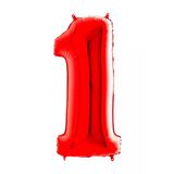 Party Country Rakam Folyo Balon 40" (100Cm) Kırmızı -1-
