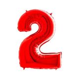 Party Country Rakam Folyo Balon 40" (100Cm) Kırmızı -2-