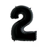 Party Country Rakam Folyo Balon 40" (100Cm) Siyah -2-