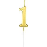 Party Fantasy 1 Yaş Gold Rakam Mum Altın Renk Doğum Günü Pasta Mumu Yaş Mumu 12 cm