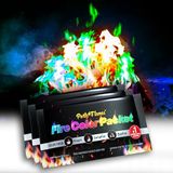 Party Flames Ateş Rengi Değiştirme Paketleri (10'lu Paket) - Ateş Çukuru, Kamp Ateşi, Şenlik Ateşi, Dış Mekan Şömineleri - Sihirli Renkli Kozmik Alev Tozu - Çocuklar ve Yetişkinler için Mükemmel