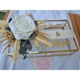 Party Housee Organizasyon Söz Nişan Gold Çikolata Kutusu 14X24CM