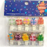 Party Marty Ahşap Mandal Hediye Paketi Figürlü 3,5Cm 10Lu - 4 paket