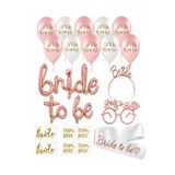 party mix Bride To Be Seti Rose Gold Bekarlığa Veda Partisi Malzemeleri 21 Parça Balon Kuşak Taç Gözlük Dövme Team Bride Süsleme Seti