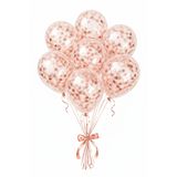 party mix Şeffaf Konfetili Balon Seti 15 Adet – Parti & Doğum Günü Süsleme - Şeffaf Rose Pullu Balon