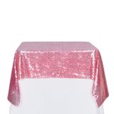 PartyDelight Payet masa örtüsü, payetli masa örtüsü, kare, 127 x 127 cm, fuşya pembe