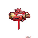 PartylandTR Cars Arabalar Şimşek Mcqueen Karton Pasta Süsü