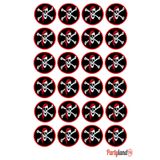PartylandTR Korsan 5 cm. Yapışkanlı Yuvarlak Etiket - Sticker 24 Adet