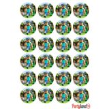 PartylandTR Minecraft 5 cm. Yapışkanlı Yuvarlak Etiket - Sticker 24 Adet