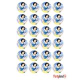 PartylandTR Pamuk Prenses 5 cm. Yapışkanlı Yuvarlak Etiket - Sticker 24 Adet