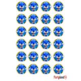 PartylandTR Sonic 5 cm. Yapışkanlı Yuvarlak Etiket - Sticker 24 Adet
