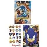 PartylandTR Sonic Boyama Kitabı 3'ü Bir Arada Boyama, Sticker, Arka Kapak Maske