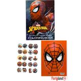 PartylandTR Spiderman Örümcek Adam Boyama Kitabı 3'lü (BOYAMA , STİCKER , ARKA KAPAK MASKE)