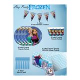 PartyPoo Frozen Elsa Doğum Günü Parti Seti Malzemeleri - 8 Kişilik Eko Elsalı Karlar Ülkesi Parti Süsleri