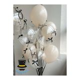 PartyPoo Kum Beji Şeffaf Balon Seti 10 lu ve Siyah Fiyonk Kurdeleli – Doğum Günü & Bride To Be