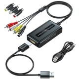PARUIEN 2'si 1 arada RCA/S-Video HDMI dönüştürücü, 720P/1080P çıkış şalteri, Svideo'dan HDMI dönüştürücü, HDMI için kompozit AV VHS/DVD/STB/N64/PS2/Wii ile uyumlu