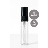 Parvati Taşınabilir Cep Parfüm Şişesi Çantalık Dolabilir Vidalı Mini Boş sprey Cam Şişe 5 ml (5 Adet)