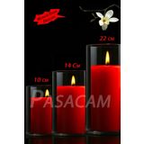 Paşa Cam Cam Vazo Silindir Mumluk Silindir Set 3 Lü Set 10 Cm Çap 10 Cm - 14 Cm - 22 Cm Yükseklik