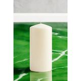 Paşa Cam Pasa Cam Silindir Mum Blok Mum Kütük Mum Krem Renk 10 cm Genişlik 25 cm Uzunluk Vanilya Kokulu El Işçiliği- - 10 x 25 Vanilya Krem