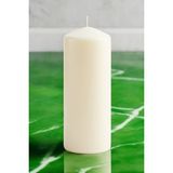 Paşa Cam Pasa Cam Silindir Mum Blok Mum Kütük Mum Krem Renk 10 cm Genişlik 30 cm Uzunluk Vanilya Kokulu El Işçiliği- - 10 x 30 Vanilya Krem
