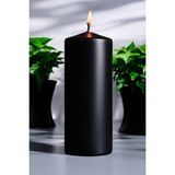 Paşa Cam Pasa Cam Silindir Mum Blok Mum Kütük Mum Siyah Renk 10 cm Genişlik 30 cm Uzunluk Gül Kokulu El Işçiliği- - 10 x 30 Gül Kokulu Siyah