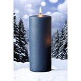 Paşa Cam Silindir Mum Blok Mum Kütük Mum Lacivert Renk 10 cm Genişlik 30 cm Uzunluk Lavanta Kokulu El Işçiliği- - 10 x 30 Lavanta Kokulu Lacivert