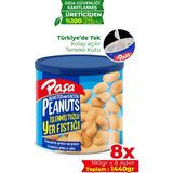 Paşa Kuruyemiş Kavrulmuş Yer Fıstığı Teneke Kutu 180 gr (Tuzlu) x 8 Adet - 1,4 kg
