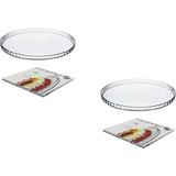 Paşabahçe 10345 Sunum ve Servis Tabağı, 2 Adet, Büyük Boy, Beyaz, Cam - Çok Renkli - Standart