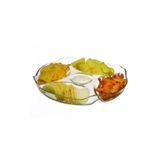 Paşabahçe 10467 Cam Bölmeli Sunum Tabağı, 25 cm, Şeffaf