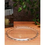 Paşabahçe 10673 Patisserie Büyük Servis Tabağı 26 cm Şeffaf Cam Malzeme ile Estetik Sunum - Beyaz