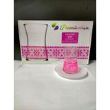 Paşabahçe 1103753 Neon Pembe Çiçek Beyaz Tabak Çay Takımı