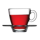 Pasabahce 12 parça çay bardağı altlıklı Capuccino cam kahve Latte bardak