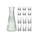 Paşabahçe 13 Parça Elysia Cam Meşrubat ve Su Bardağı Seti ile Karaf, Gümüş Desenli - 210 ml