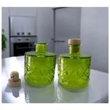 Paşabahçe 250 ml Vintage Yeşil Dekoratif Kristal 2 Li Set ,oda Kokusu ,vazo , Çok Amaçlı Şişe - Light Yeşil - 2 Adet