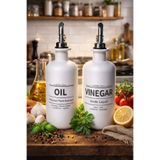 Paşabahçe 2’li Cam Yağdanlık & Sirkelik Seti 500 ml | Damlatmaz Paslanmaz Uç, Şık ve Modern Tasarım