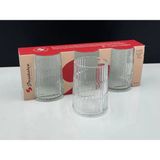 Paşabahçe 3 Parçalı Dunes Su Bardağı 335 cc Şeffaf Cam Desenli Tasarım - 335 ml