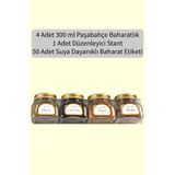 Paşabahçe 4 Adet 300ml Baharatlık Kavanoz ve 1 Adet Düzenleyici Pleksi Stant