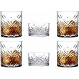 Paşabahçe 4 Adet Lüx Viski Bardağı Timeless Kristal Dekorlu Bardak 345CC ve 2 Adet Çerezlik Takımı - 00-Siyah - Beyaz