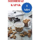 Paşabahçe 4 Adet Paşabahçe 42230 Silikon Kapaklı Cam Erzak Saklama Kabı 220 ml x 4
