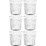 Paşabahçe 42240 Provence Desenli 6lı Cam 380CC Su Meşrubat Bardağı Takımı Seti - Beyaz - 380 ml