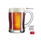 Paşabahçe 470 CC. 4 Adet Arjantin Kulplu Bira Bardağı.Madame Luda.