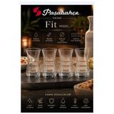 Paşabahçe 4'lı Fit Rakı Bardağı baskılı 1.hoş sohbet 2.muhabbet 3.hararet yazılı 120 cc bardaklar