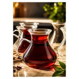 Paşabahçe 4'lü kulplu Borosilikat Cam Çay Bardağı -Geniş Model 200 ml