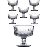 Paşabahçe 51749 12'li Düz Elysia Dondurmalık Cam Desenli 250 ml Şeffaf