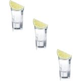Paşabahçe 52174 Boston Shot Bardak 3 Lü Şeffaf Cam Desensiz Tekila Bardağı Şık Sunum