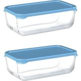Paşabahçe 54373 2'Li Snowbox Cam Saklama Kabı 1200 Cc Mavi