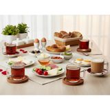 Paşabahçe 55833 Bricks Cam Kulplu Çay Kupası 250 cc 6'lı - Belirtilmemiş - Şeffaf
