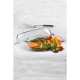 Paşabahçe 59072 Cam Kapaklı Borcam Oval Tencere 2850CC - 34 cm - Şeffaf